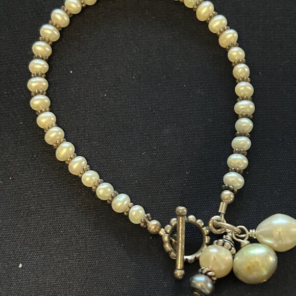 Pearl necklace and bracelet set - Picture 2 of 6